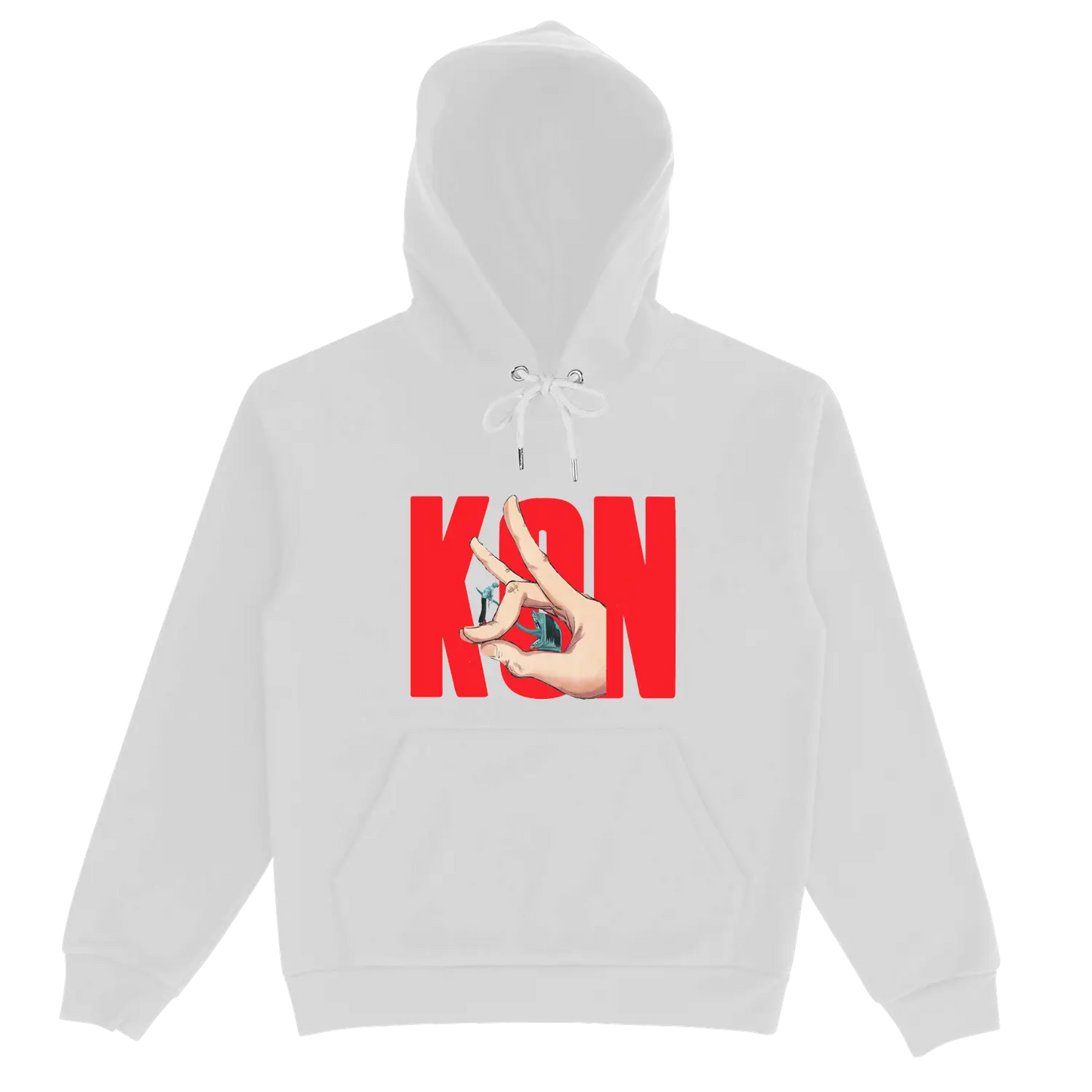 Aki KON White/Black Drawstring Hoodie My Store