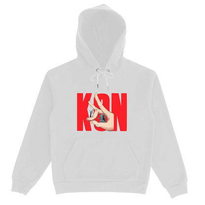 Aki KON White/Black Drawstring Hoodie My Store