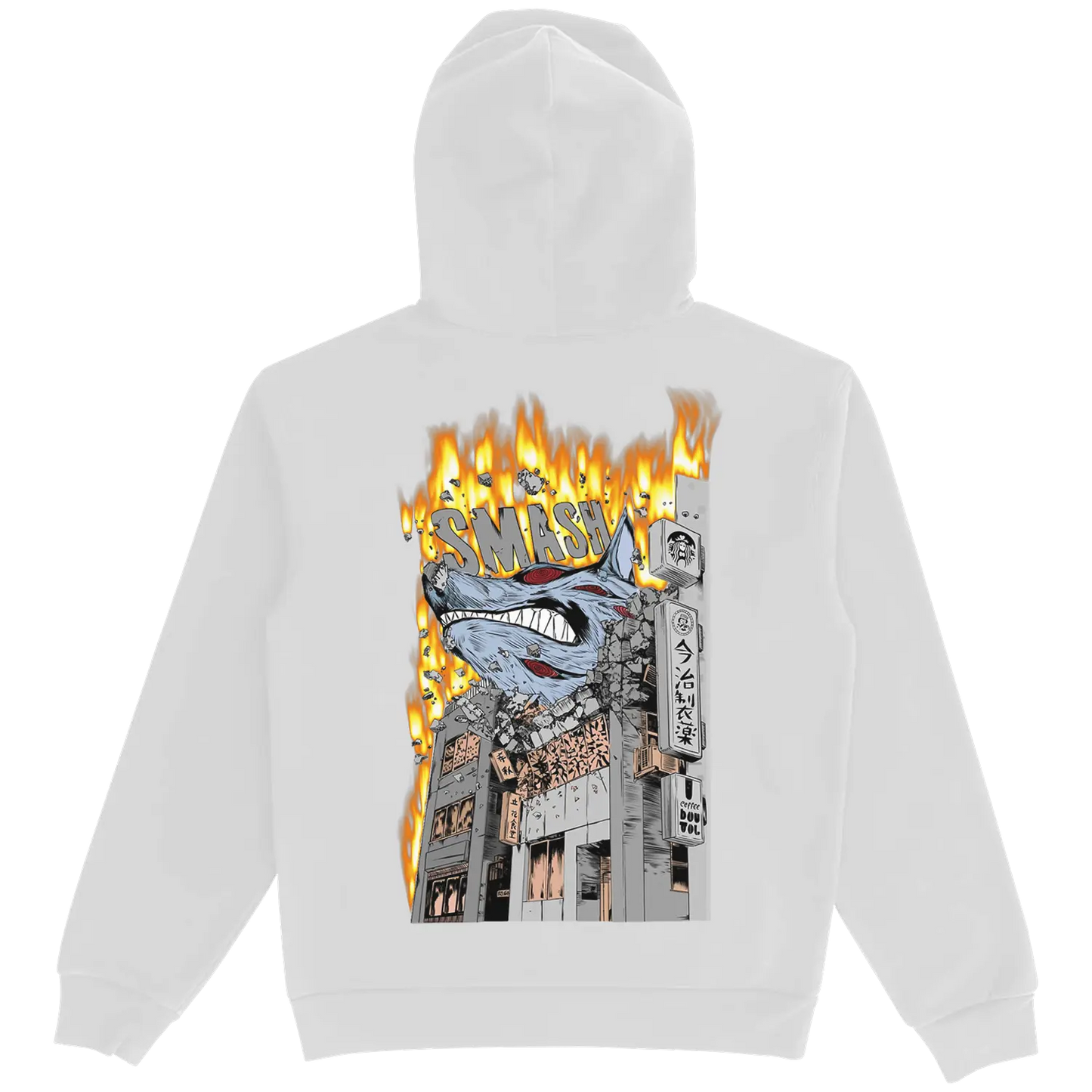 Aki KON White/Black Drawstring Hoodie My Store