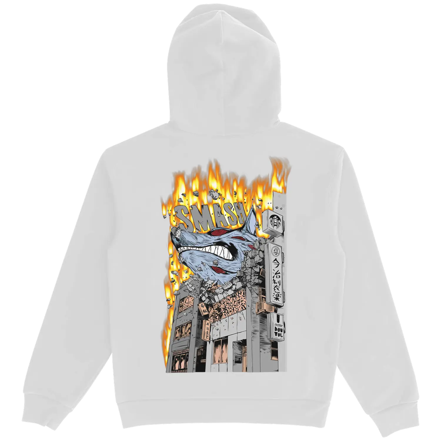 Aki KON White/Black Drawstring Hoodie My Store