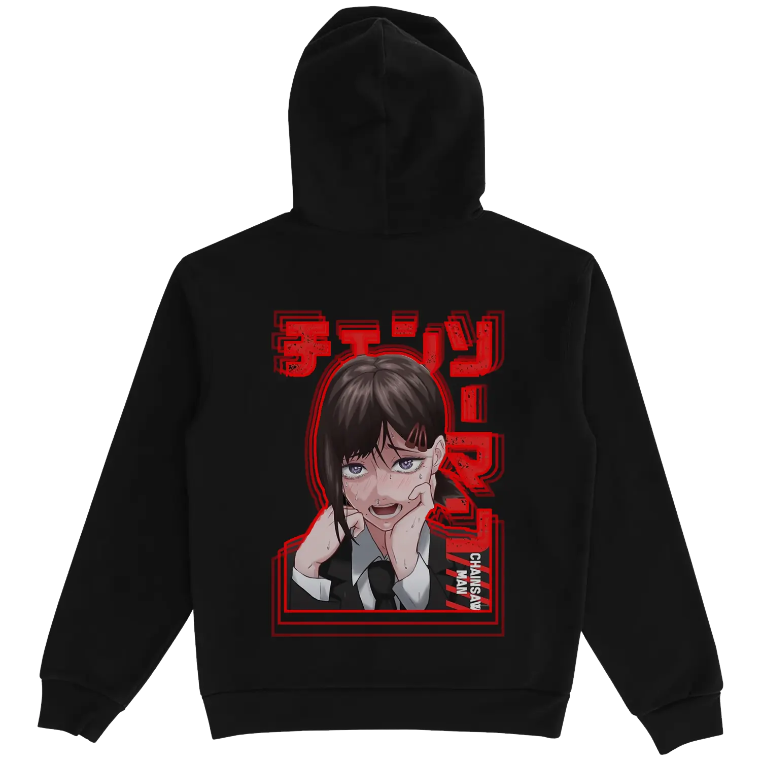 ChainsawMan Kobeni Cry Drawstring Black Hoodie