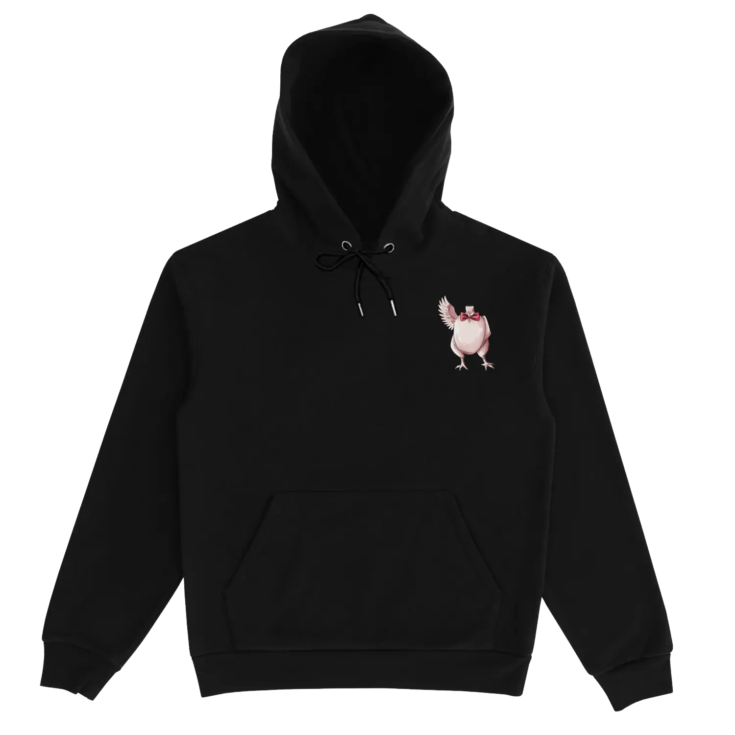 Asa Pattern Black Drawstring Hoodie My Store