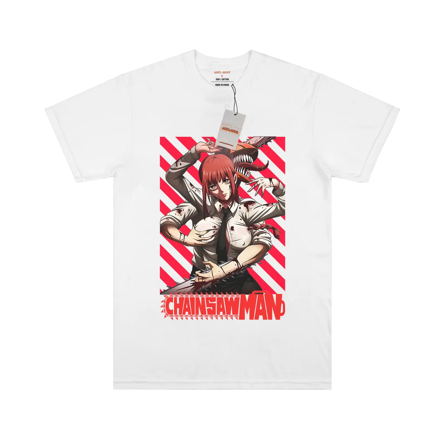 MAKIMA & Denji White/Black T-shirt My Store