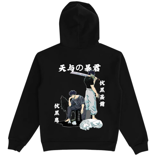 Jujutsu kaisen Toji and Megumi Black Hoodie