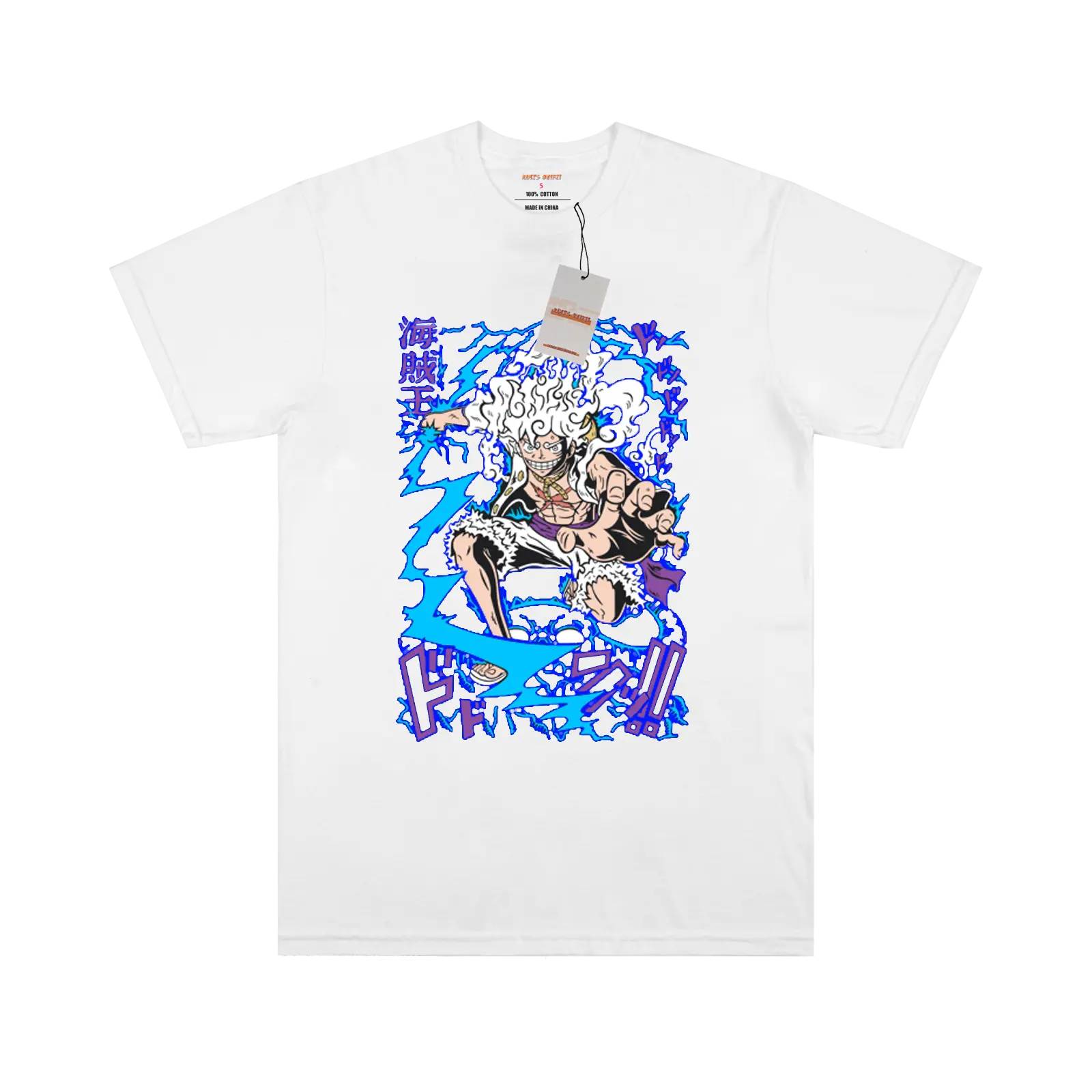 Gear5 Luffy Thunder Black/White T-shirt My Store