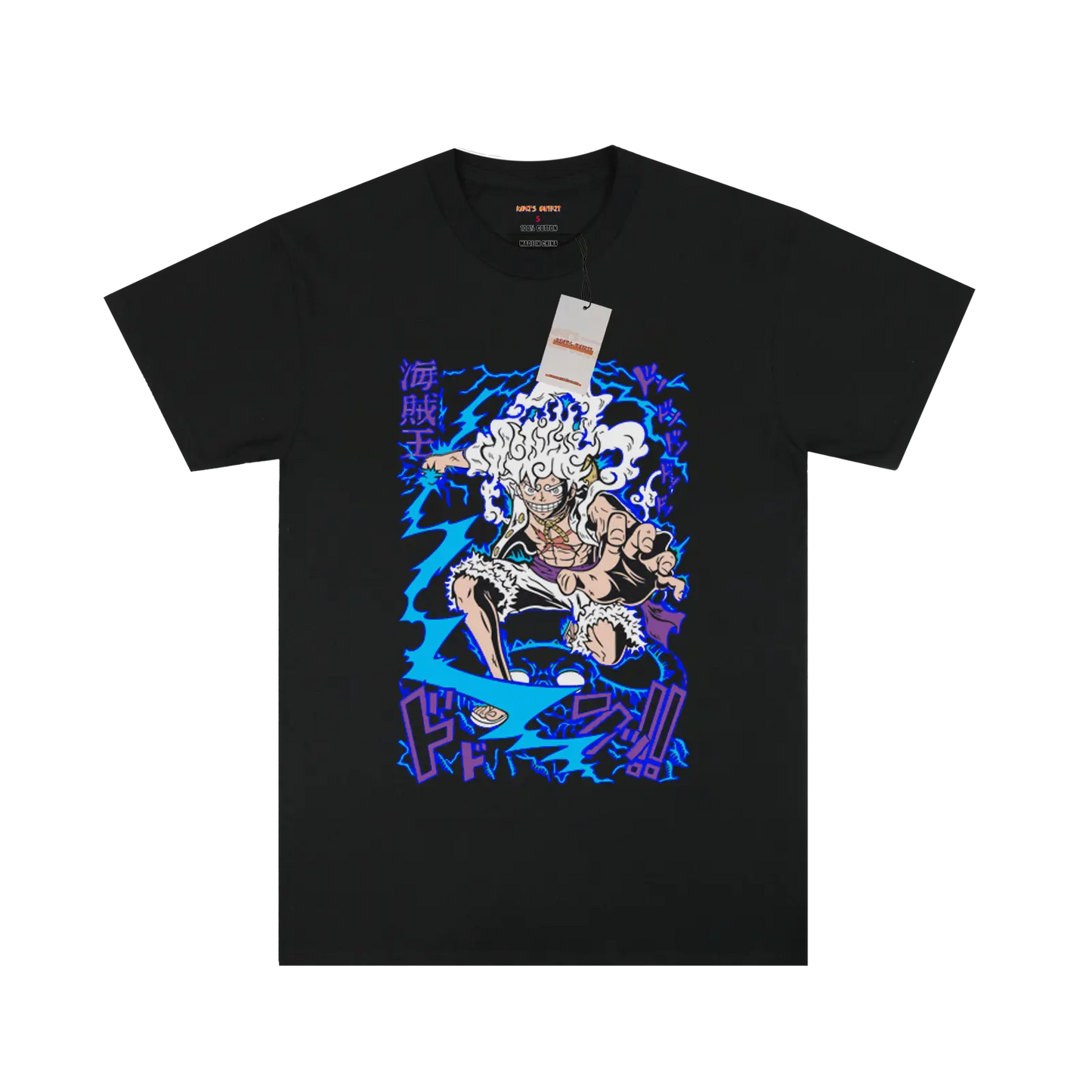 Gear5 Luffy Thunder Black/White T-shirt My Store