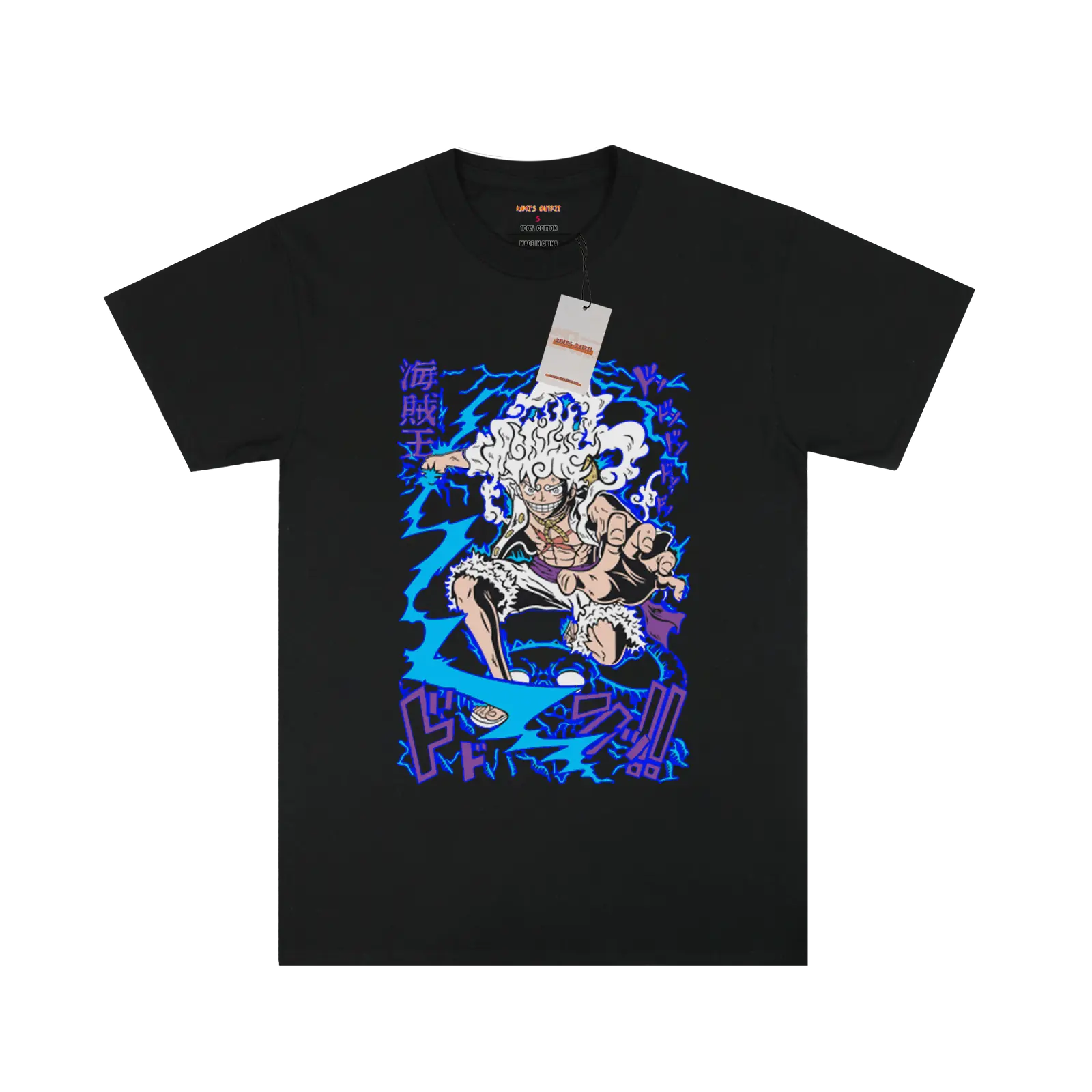 Gear5 Luffy Thunder Black/White T-shirt My Store