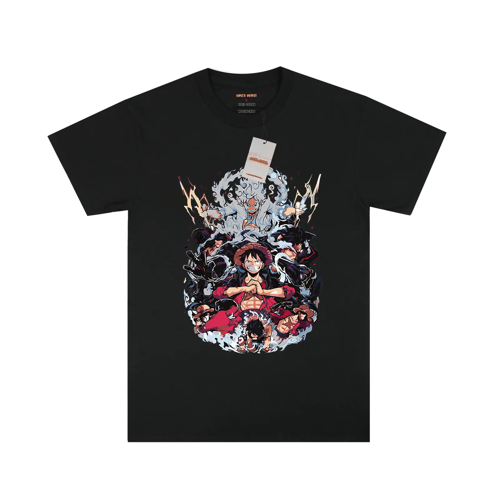 One Piece Luffy Gear 5 Black T-shirt