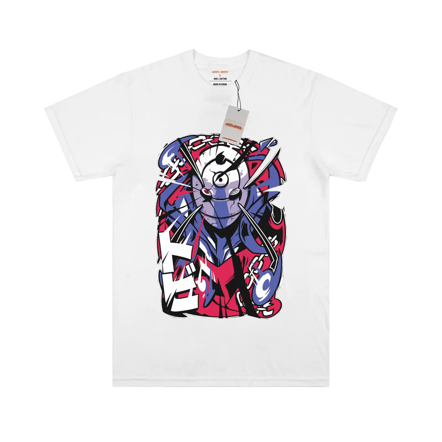 Narurto Mask Obito White Tee