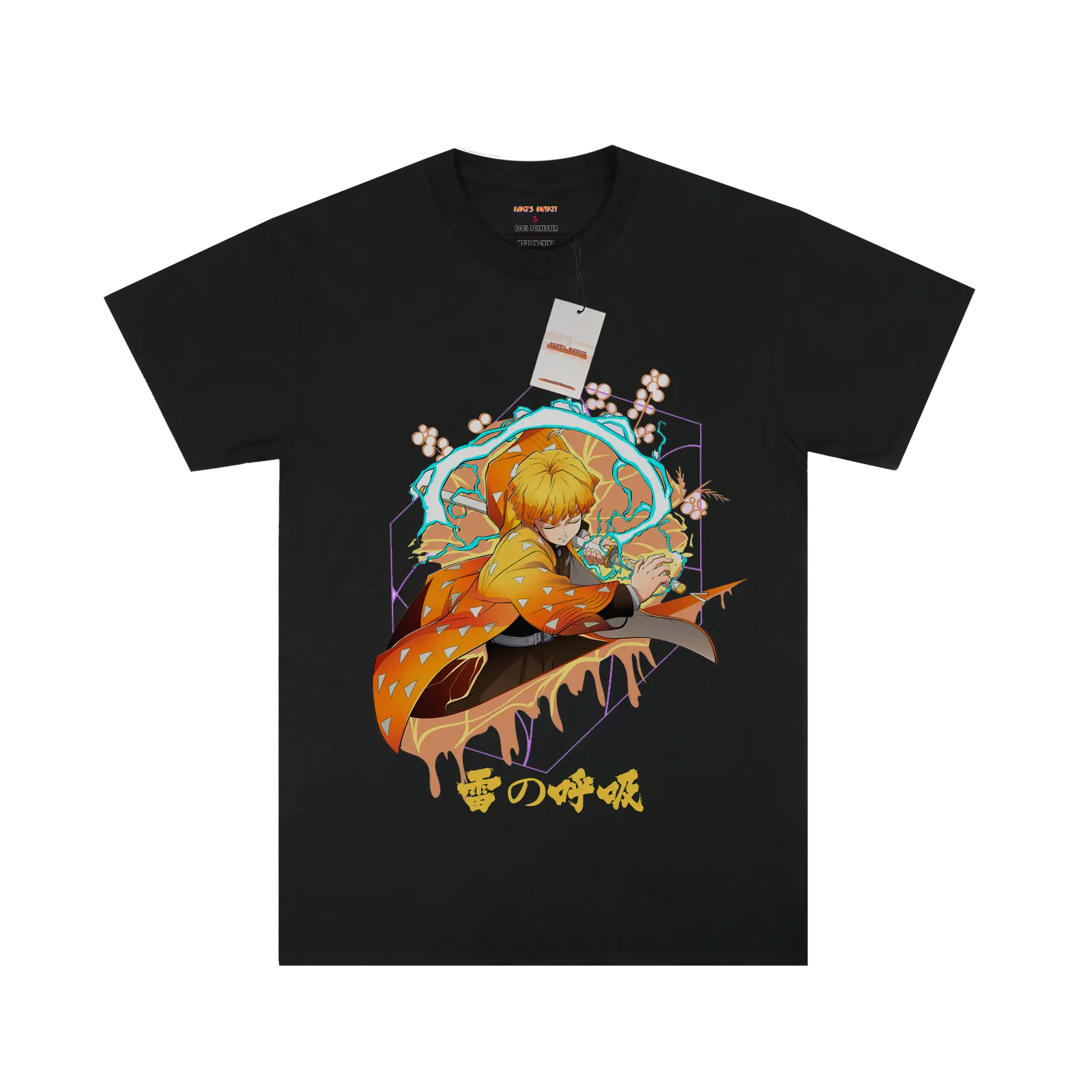 Demon Slayer Thunder Zenitsu Black Tee