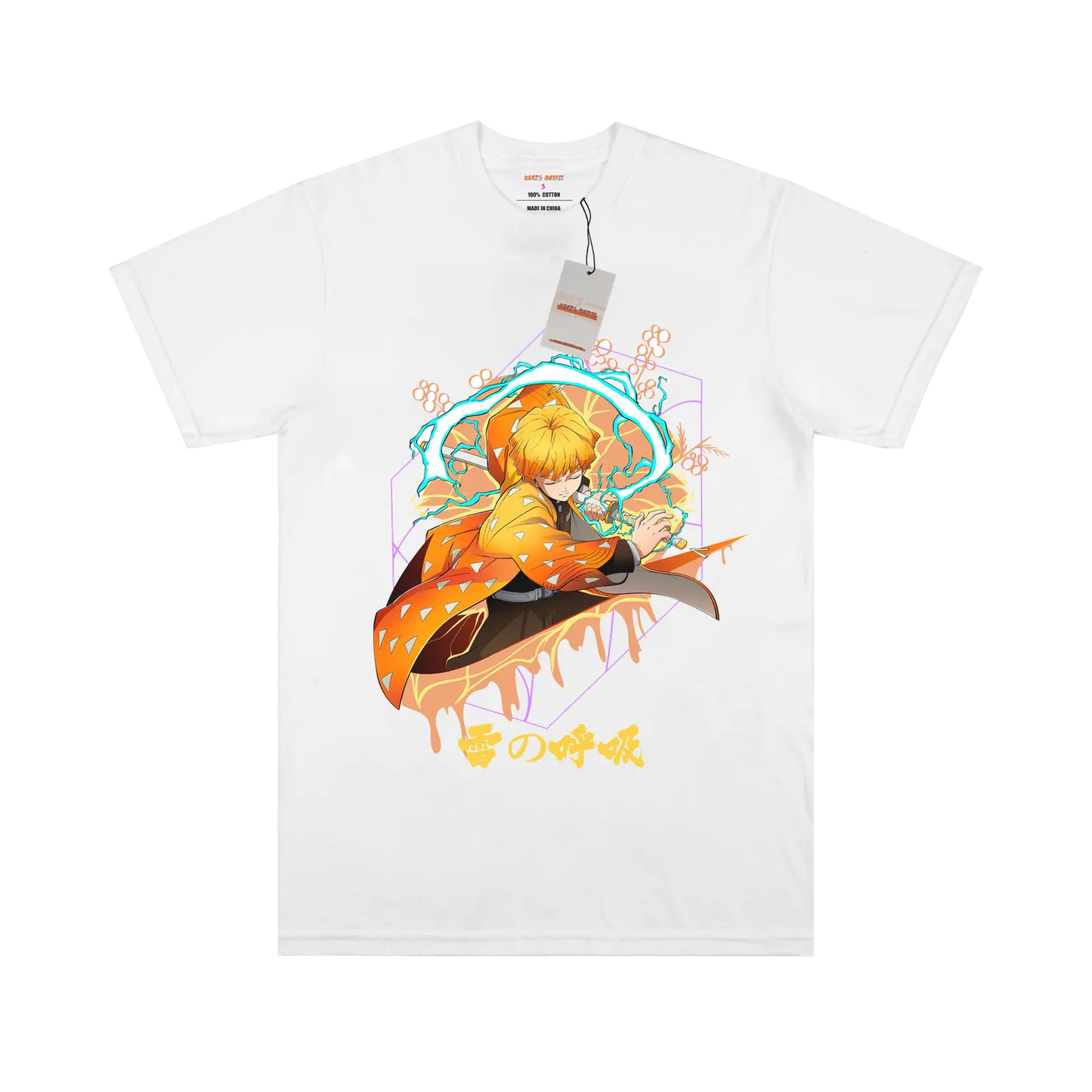 Demon Slayer Thunder Zenitsu White Tee