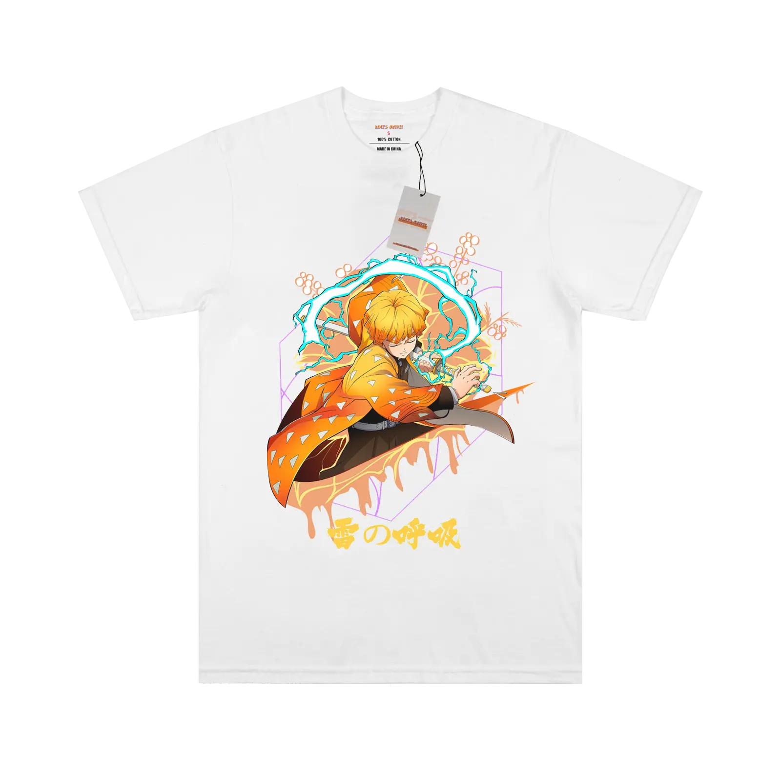 Demon Slayer Thunder Zenitsu White Tee