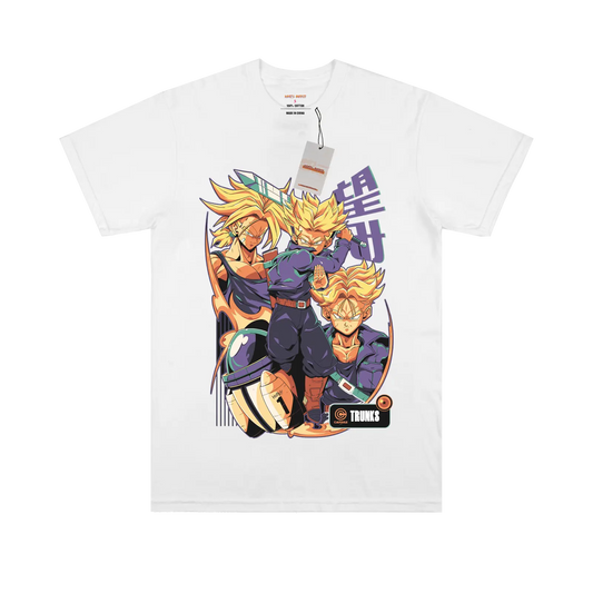 Three Saiyan Trunks White Tee