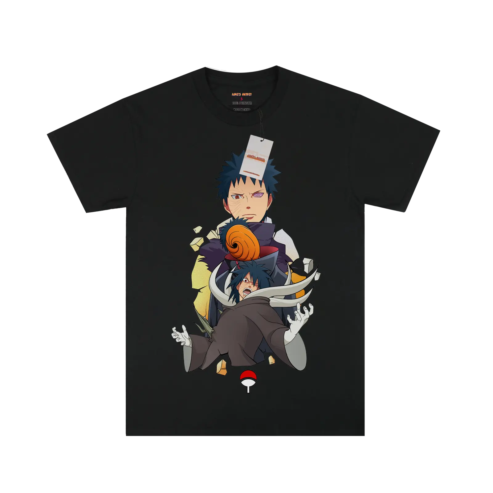 Narurto Obito Split Black Tee