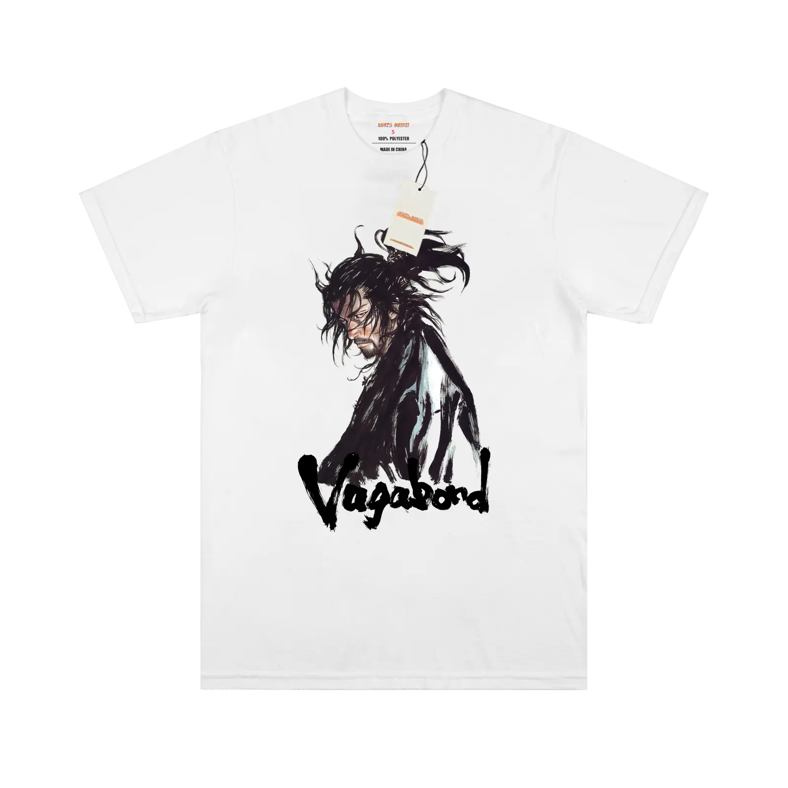 Vagabond Musashi White Anime T-shirt 100% High quality Cotton