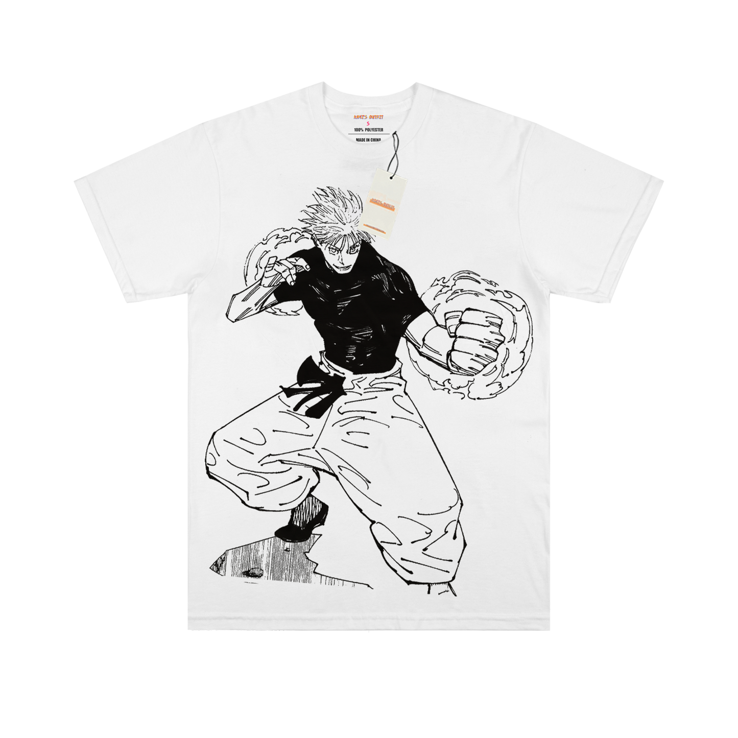 Jujutsu Kaisen Gojo Saturo Attack White Tee