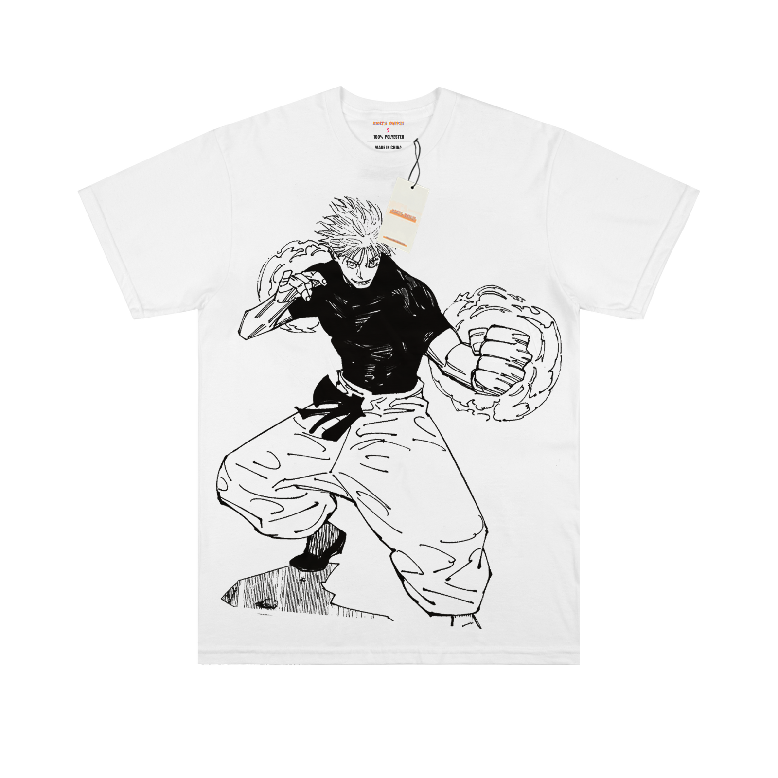 Jujutsu Kaisen Gojo Saturo Attack White Tee