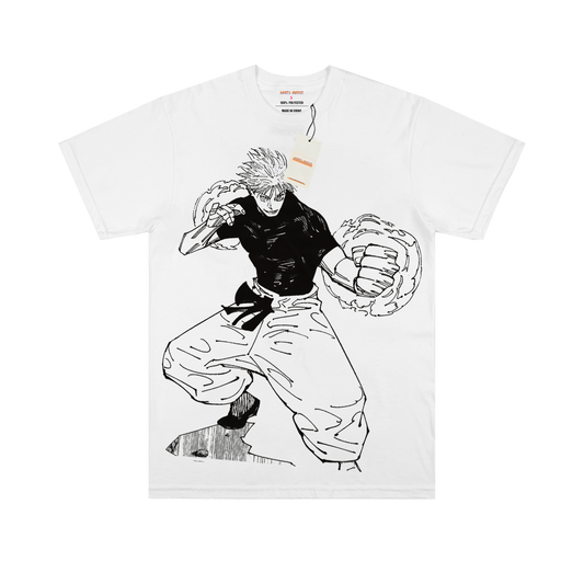 Jujutsu Kaisen Gojo Saturo Attack White Tee