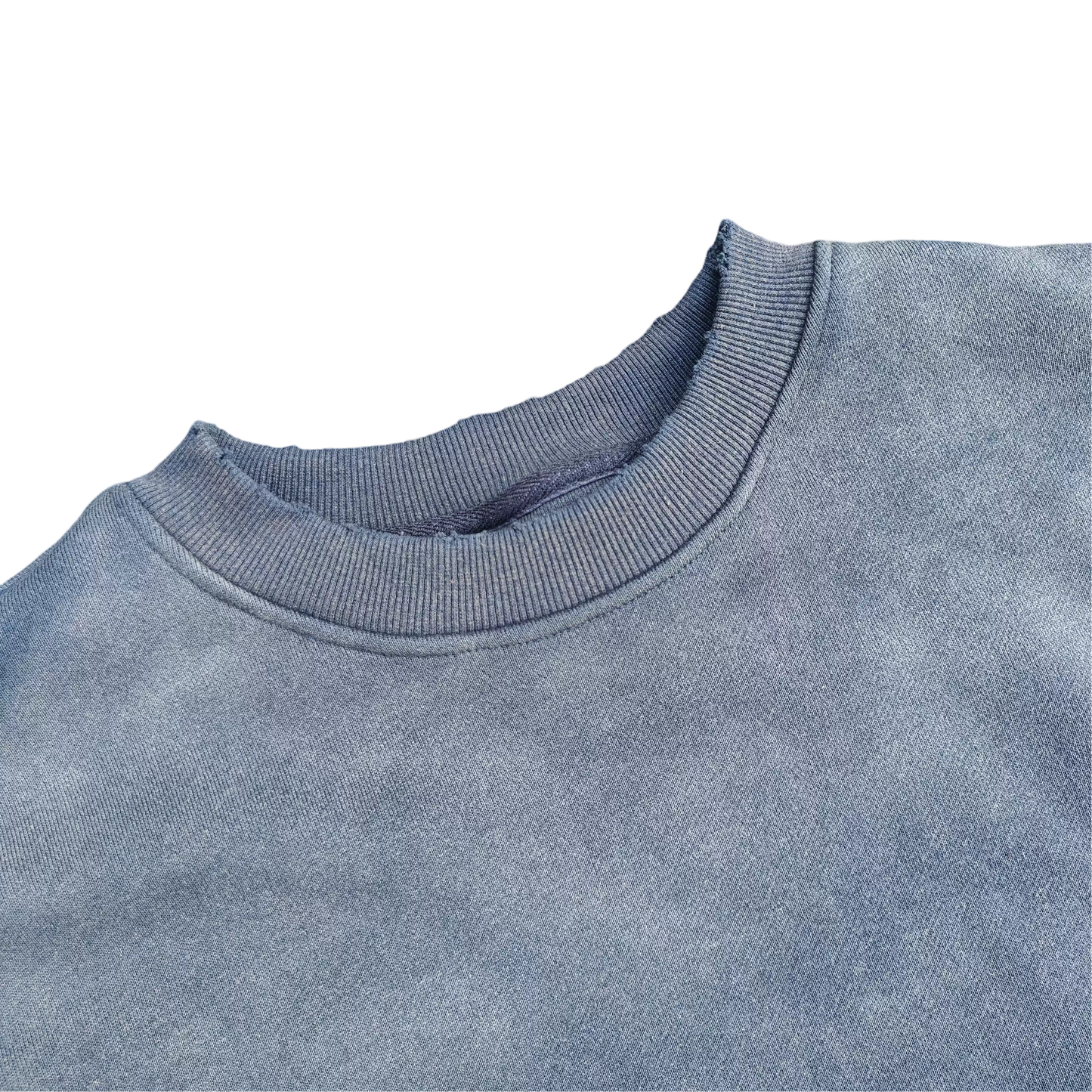 Grey Blue Sweatshirt Neck