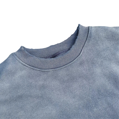 Grey Blue Sweatshirt Neck